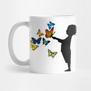 Little Boy and Big Butterflies Mug